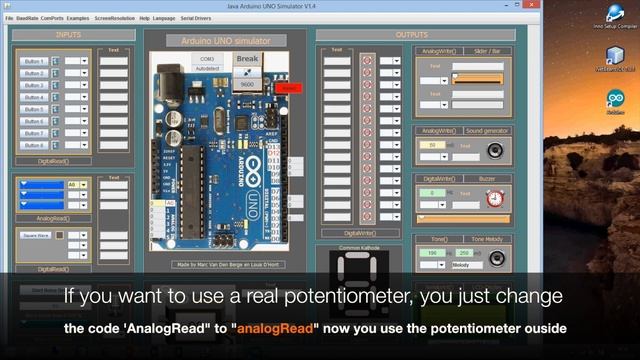 Arduino IO Simulator 1.4: How to use a real potentiometer смотреть онлайн