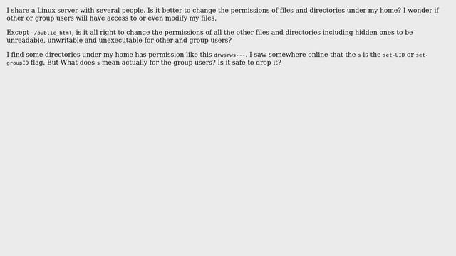 Change permissions for files and directories under home directory смотреть онлайн