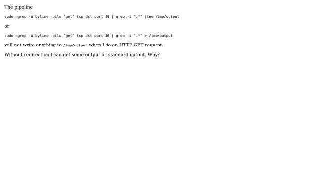 Unix & Linux: Output redirection from grep not working as expected смотреть онлайн