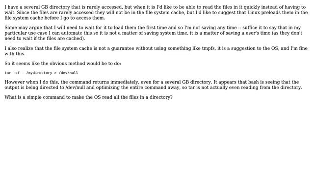 Unix & Linux: How to load directory into filesystem cache? смотреть онлайн