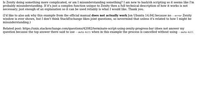 Unix & Linux: How does a Zenity progress dialog's cancel button function? смотреть онлайн
