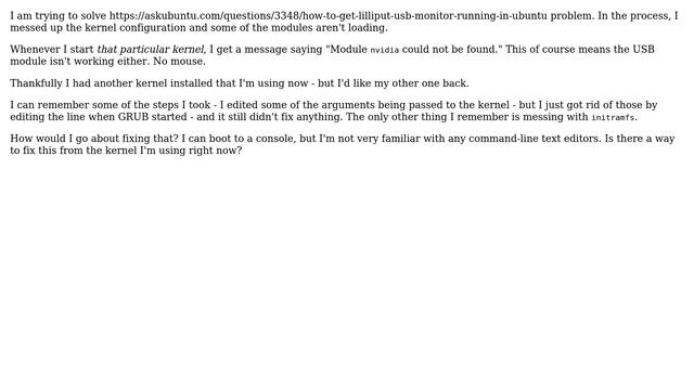 Ubuntu: Modules aren't loading - or something even more serious is wrong смотреть онлайн