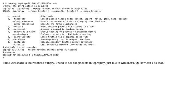 tcpreplay output to STDOUT? смотреть онлайн