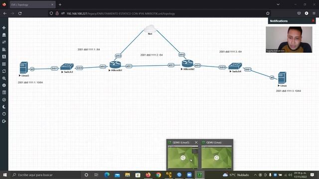 ENRUTAMIENTO ESTATICO CON IPV6 MIKROTIK LINUX смотреть онлайн