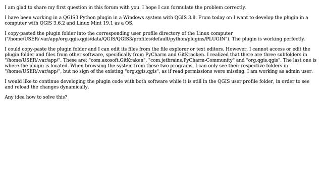 How to access/edit QGIS3 Plugin folder in Flatpak version from external software in Linux Mint... смотреть онлайн