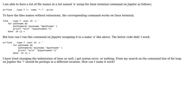 Unix & Linux: How to write linux find command with for loop on Jupyter? смотреть онлайн