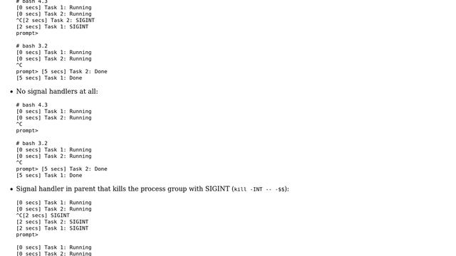 Unix & Linux: SIGINT handling differences between bash 3 and 4 смотреть онлайн