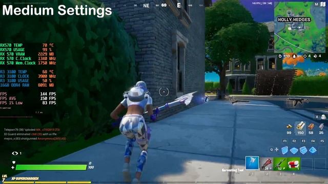 Fortnite Chapter 2 ( Season 5 ) | Ryzen 3 3100 | RX 570 4GB | 16GB RAM | Game Test in 2021 | DX12 смотреть онлайн