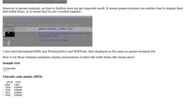 How to let gnome-terminal to use specific font to display punctuations in their full width... смотреть онлайн