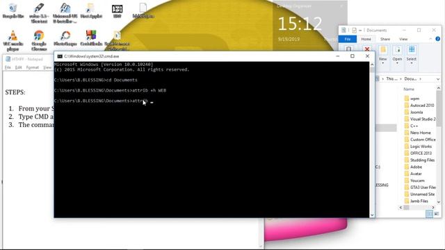 CMD | How to hide files and Folders смотреть онлайн