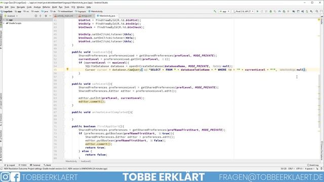 Android Studio Tutorial: Aktuelles Level aus Datenbank laden und speichern - Android Logo Quiz смотреть онлайн