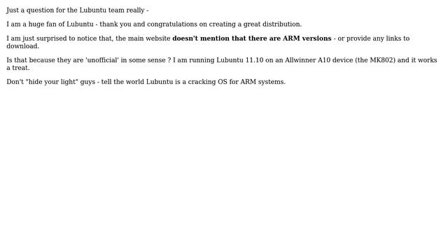 Ubuntu: No mention of ARM versions of Lubuntu .. on the main website? смотреть онлайн