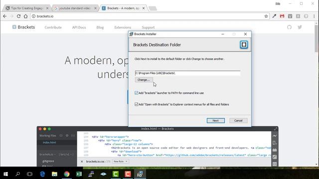 Installing Brackets 1.1 on Windows смотреть онлайн