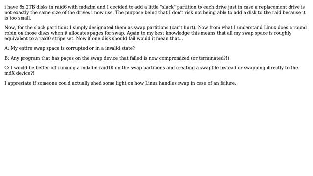 Linux swap robustness and/or mirroring - kernel 3.2 смотреть онлайн
