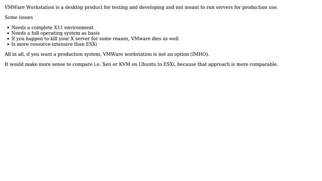 What would be the difference in choosing VMWare ESXi as Hypervisor as compared to ubuntu Linux... смотреть онлайн