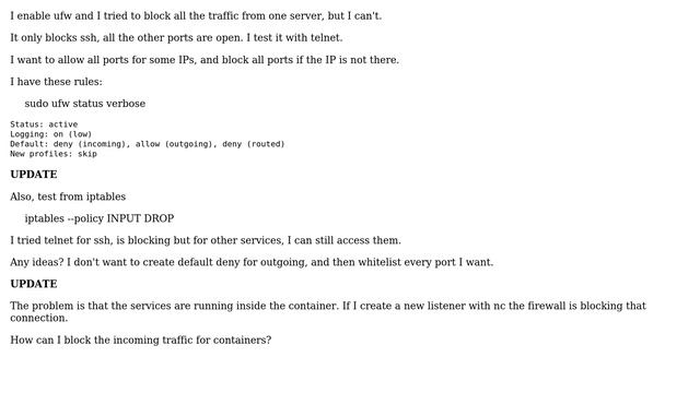 Unix & Linux: ufw & iptables don't block incoming connection (2 Solutions!!) смотреть онлайн