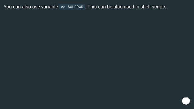 Go back to previous directory in shell смотреть онлайн