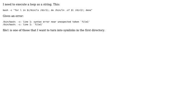 Unix & Linux: How to execute a for loop in bash as a string? смотреть онлайн