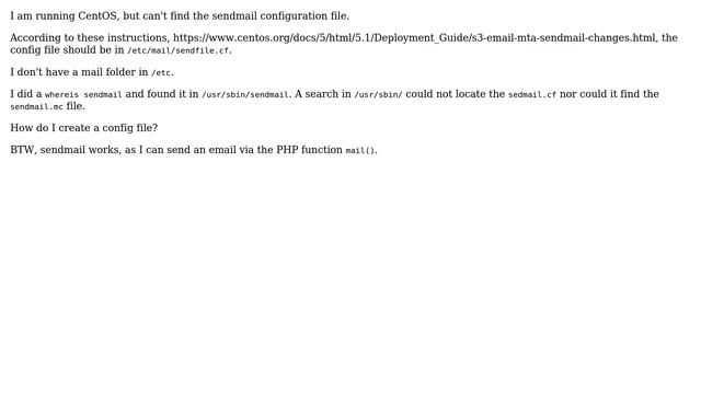 DevOps & SysAdmins: CentOS - Cant find sendmail config file смотреть онлайн