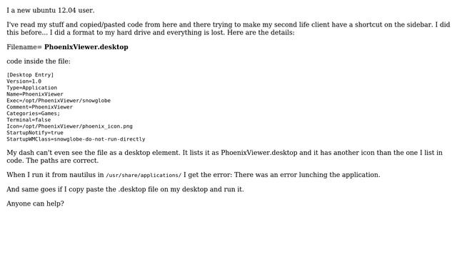 Ubuntu: .desktop file. There was an error lunching the application смотреть онлайн