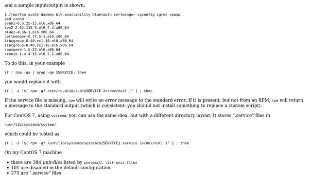 Unix & Linux: Using rpm/grep to check whether multiple services are installed - as one liner? смотреть онлайн