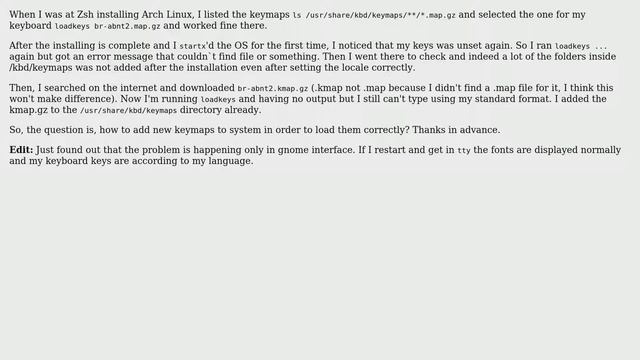 Unix & Linux: Keymaps working on tty but not on Gnome - Arch Linux смотреть онлайн
