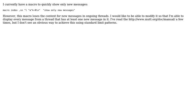 Unix & Linux: How to display every message in a thread with at least one new message? смотреть онлайн