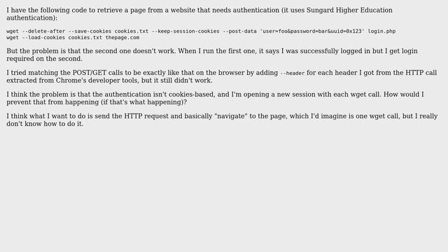 Unix & Linux: Multiple wget calls in a single session? смотреть онлайн