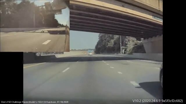 Tesla Navigate on Autopilot failing to make exit to Dulles Toll Road (V10.2, 2020.24.6.9) смотреть онлайн