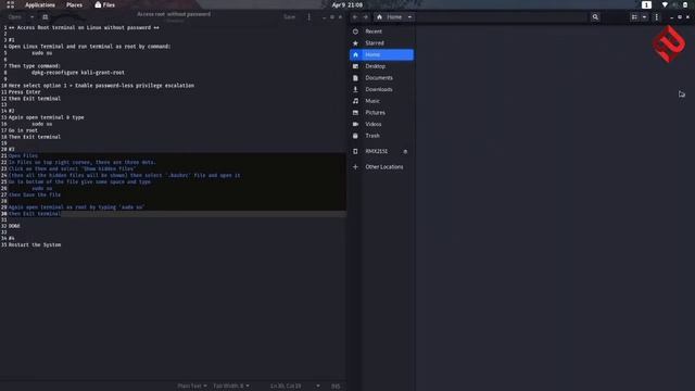How to Remove password while changing to root in Kali Linux 2021.1 | theDARcyber смотреть онлайн