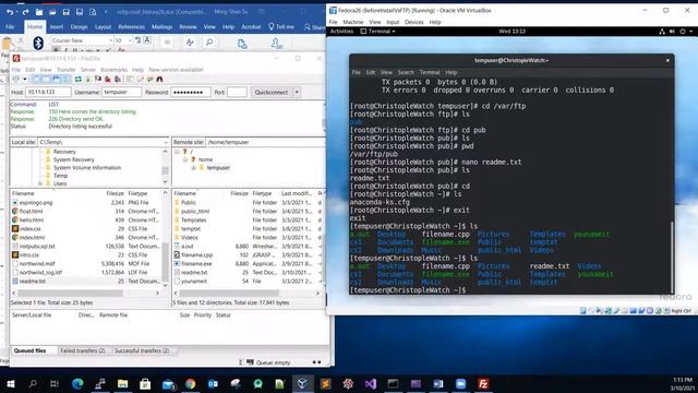 Validate the FTP connection for a regular user on Linux (Fedora26) смотреть онлайн