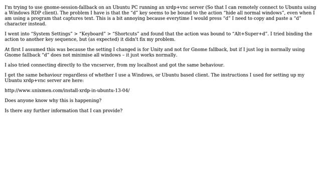 Ubuntu: Can't change keyboard shortcuts in gnome-session-fallback Ubuntu 13.04 over xdp смотреть онлайн
