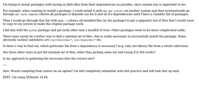 How to minimize the unnecessary files installed by package dependencies? смотреть онлайн