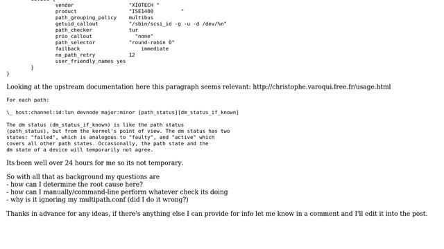 DevOps & SysAdmins: How do you "fix" a faulty path in device-mapper-multipath? смотреть онлайн