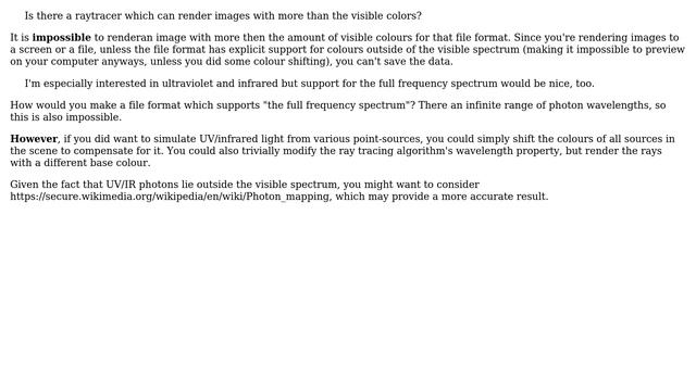 Unix & Linux: Raytracing with ultra violet/infra red (2 Solutions!!) смотреть онлайн