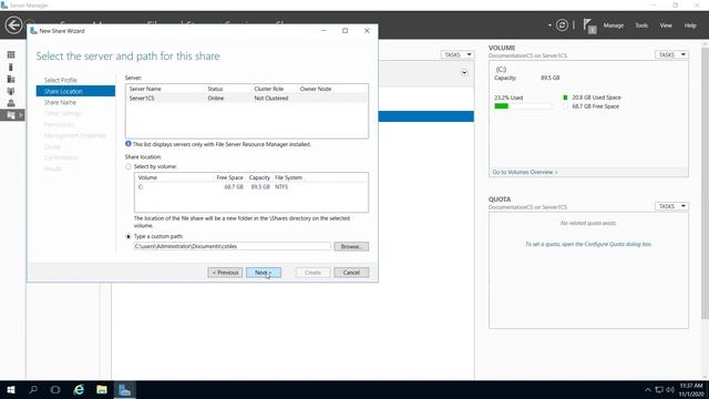How to Configure shared folders using server manager Microsoft Server смотреть онлайн