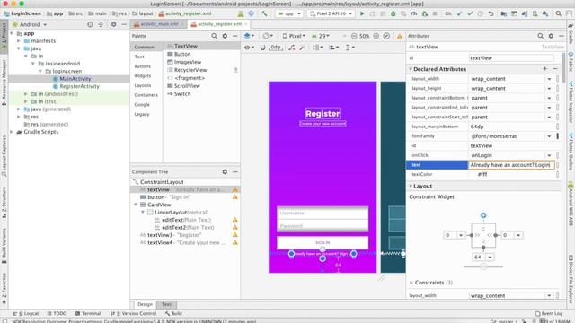 Gradient Sign Up in Android Studio | Android Studio Tutorial смотреть онлайн