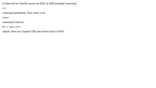 Unix & Linux: How to logout CSH session? смотреть онлайн