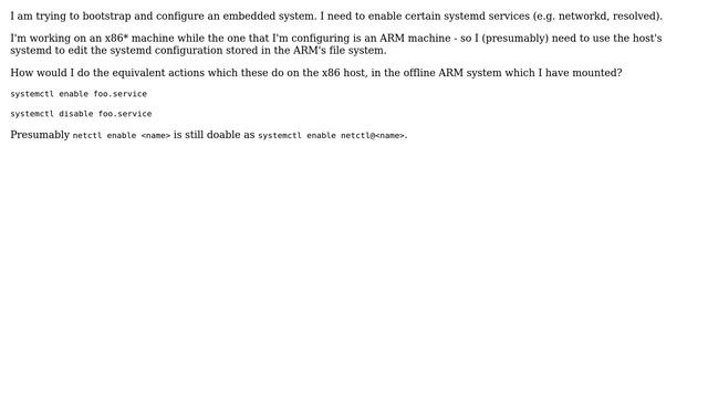 Unix & Linux: Configure systemd in mounted root (i.e. offline) смотреть онлайн