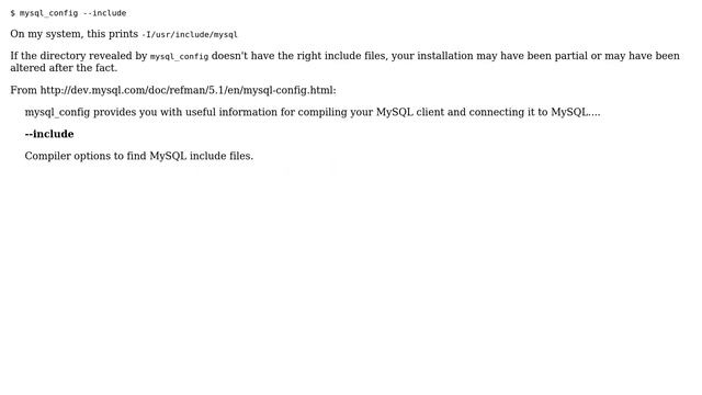 Where can I find the include files for MySQL on Linux? (3 Solutions!!) смотреть онлайн