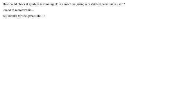 howto check iptables status with normal user? смотреть онлайн