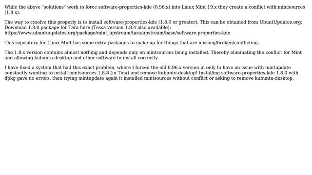 Unix & Linux: kubuntu-desktop on Linux Mint 19.1 `software-properties-kde` issue (4 Solutions!!) смотреть онлайн