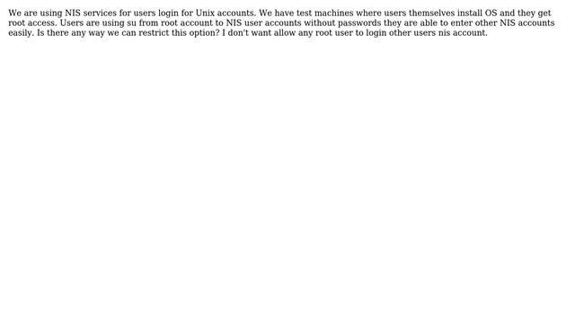 How to restrict su from root to nis clients? смотреть онлайн