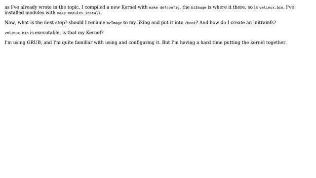 Unix & Linux: Compiled a Kernel (2.6.39-rc1), where is the corresponding initramfs? смотреть онлайн