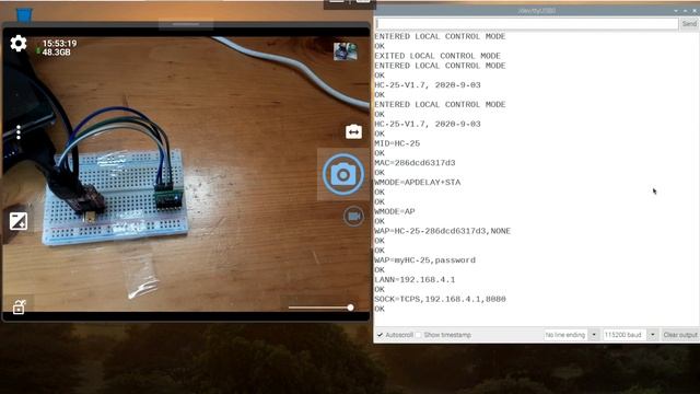 First test HC-25 WiFi Module, with AT Command, as Socket Server. смотреть онлайн