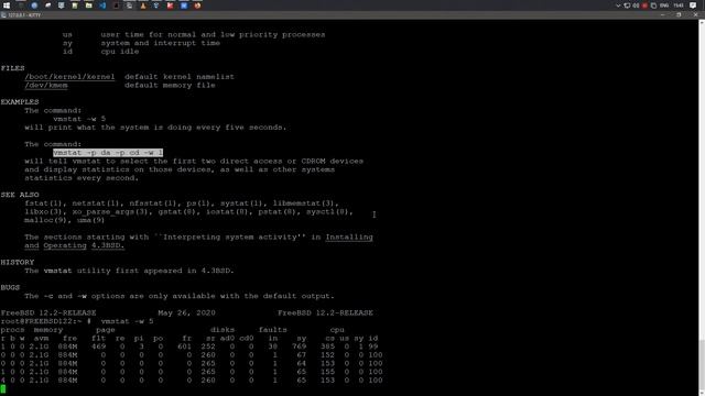 vmstat – утилита, показывающая статистику | FreeBSD 12.2 смотреть онлайн