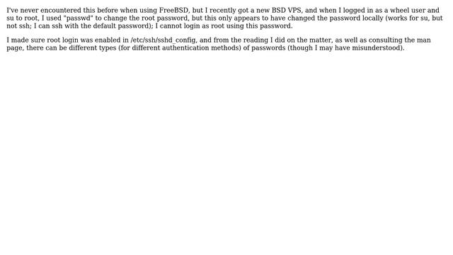 How can the root password on FreeBSD 9.1 be changed for the system for the purposes of root logins? смотреть онлайн