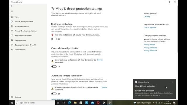 Menonaktifkan Anti Virus Windows 10 II Instal Exam Browser Client online смотреть онлайн