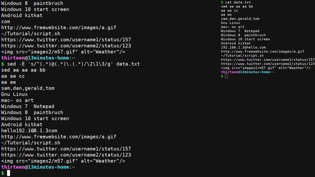Linux terminal | sed and advanced regular expressions-part 8 смотреть онлайн