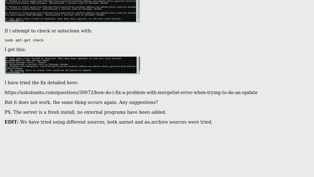 Problem with apt-get update on ubuntu server (2 Solutions!!) смотреть онлайн